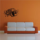 Tiger head showing teeth wall decal with black line art