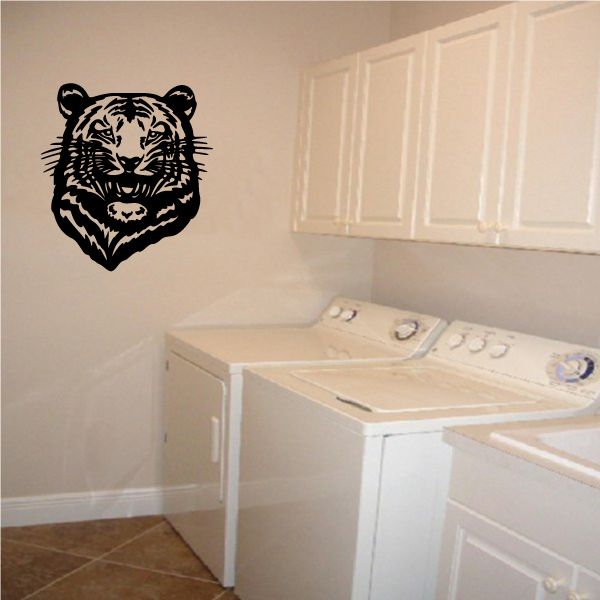 Image of Tiger Head Warning Stare Decal