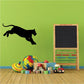 Black tiger wall decal with jumping silhouette
