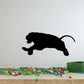 Lunging tiger vinyl decal silhouette, black