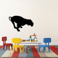 Jumping tiger decal, black silhouette