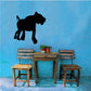 Black tiger turning wall decal silhouette