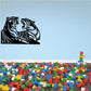 Roaring tiger wall decal with two striped tigers facing each other