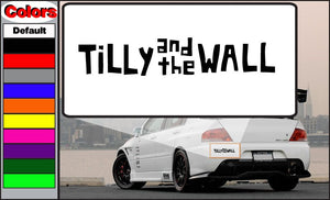 Wall decal with black 'TILLY the WALL' lettering