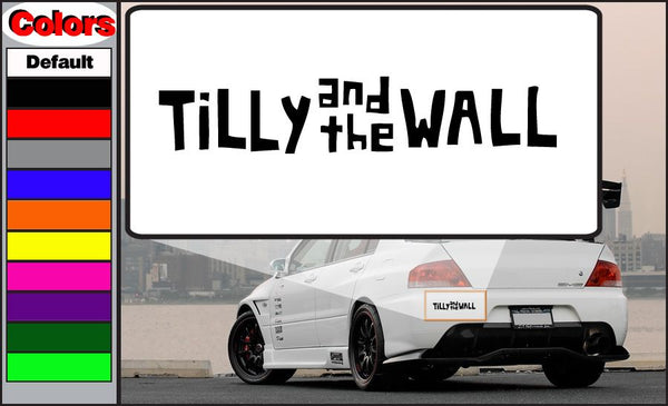 Wall decal with black 'TILLY the WALL' lettering