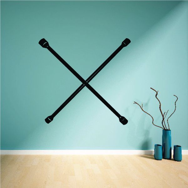 Crossed black tire iron decal
