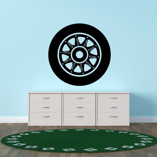 Image of Tire Rim Wall Decal - Vinyl Decal - Car Decal - DC008