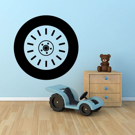 Image of Tire Rim Wall Decal - Vinyl Decal - Car Decal - DC012