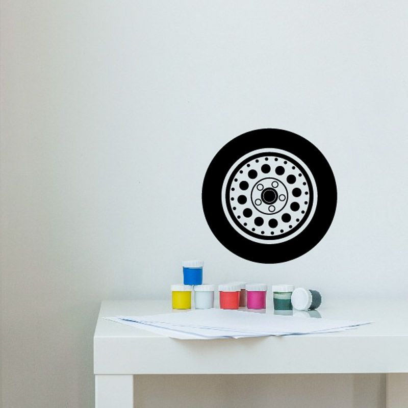 Image of Tire Rim Wall Decal - Vinyl Decal - Car Decal - DC013