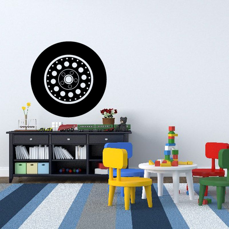 Image of Tire Rim Wall Decal - Vinyl Decal - Car Decal - DC028