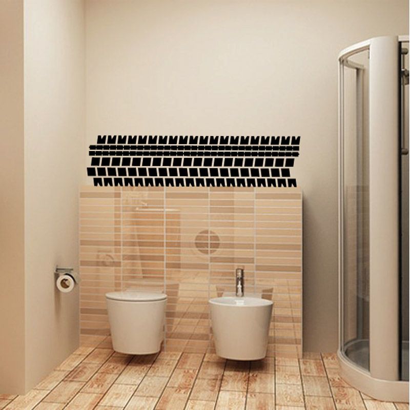 Black tire tread wall decal vinyl strip