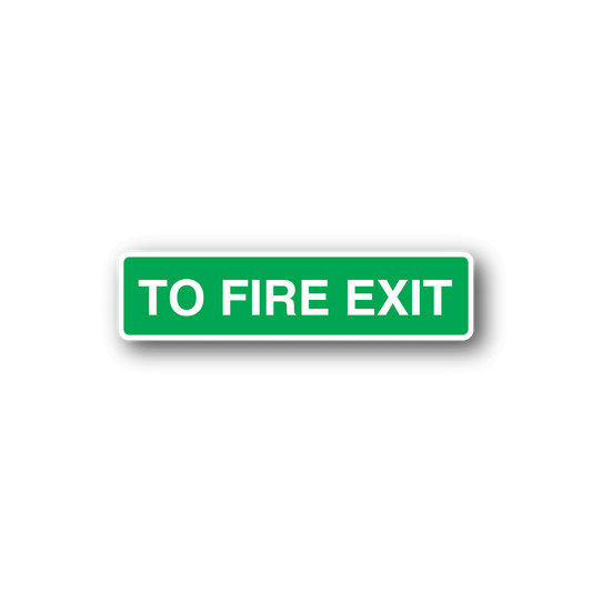 Image of To Fire Exit Safety Sign Wall Decal - Vinyl Sticker - Car Sticker - Die Cut Sticker - CD149