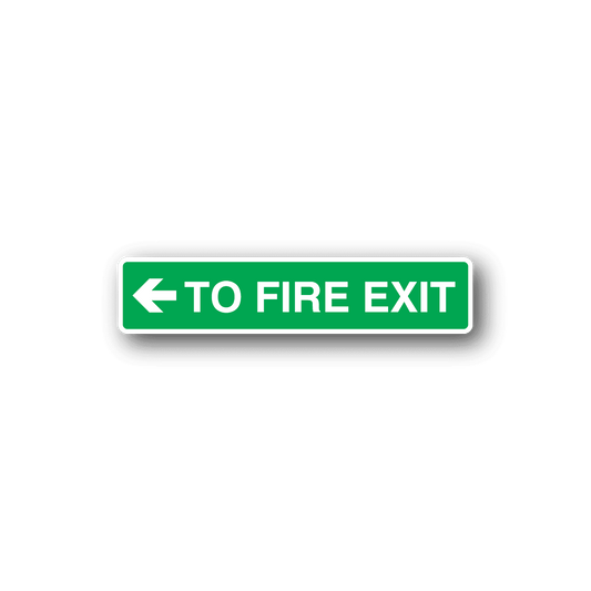 Image of To Fire Exit Safety Sign Wall Decal - Vinyl Sticker - Car Sticker - Die Cut Sticker - CD150