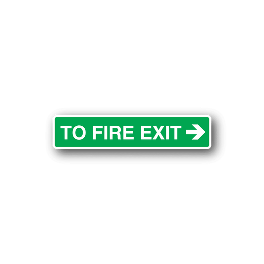 Image of To Fire Exit Safety Sign Wall Decal - Vinyl Sticker - Car Sticker - Die Cut Sticker - CD151