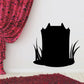 Black tombstone and weed silhouette wall decal