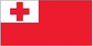 Rectangular Tonga flag sticker with red field and white canton featuring a red cross
