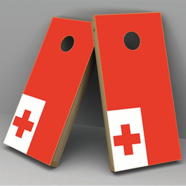 Tonga Flag Cornhole Board Vinyl Decal Wrap