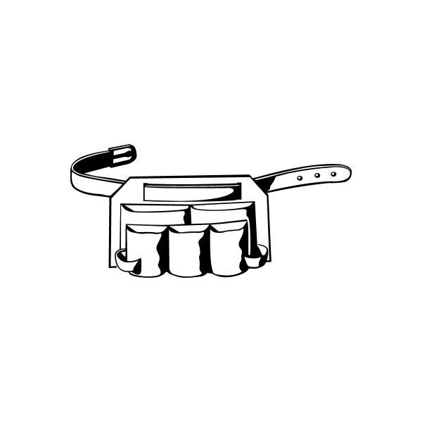 Tool belt decal sticker with black belt and hanging tool pouches