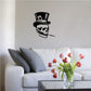 Skull wearing top hat cigarette decal wall art