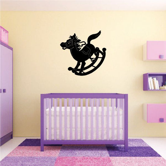 Image of Toy Rocking Horse Wall Decal - Vinyl Decal - Car Decal - NS001