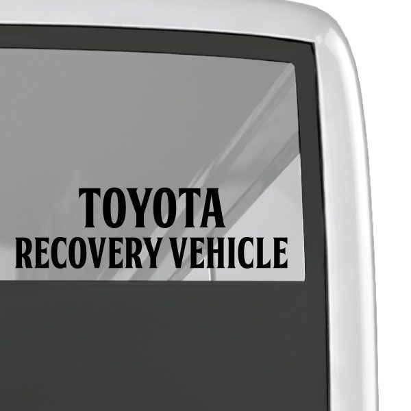 Toyota recovery vehicle decal with TOYOTA and RECOVERY VEHICLE text