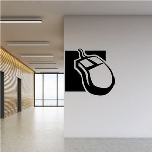 Track ball mouse decal with black stylized mouse icon
