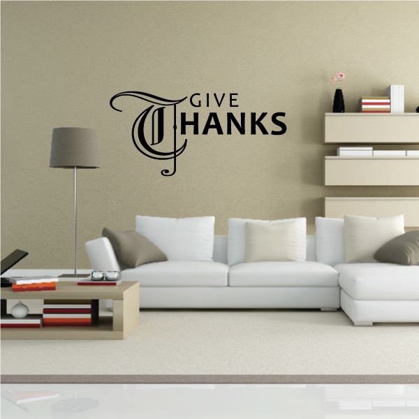 Image of Traditional Give Thanks Thanksgiving Decal