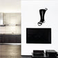 Black boot stocking decal wall art with hanging loop