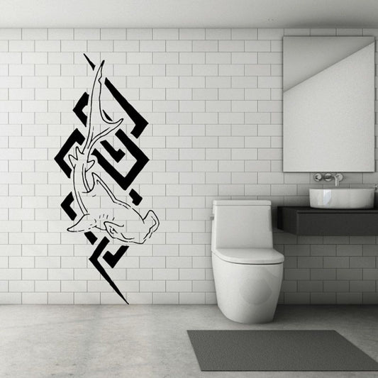 Image of Tribal Design Hammerhead Shark Decal