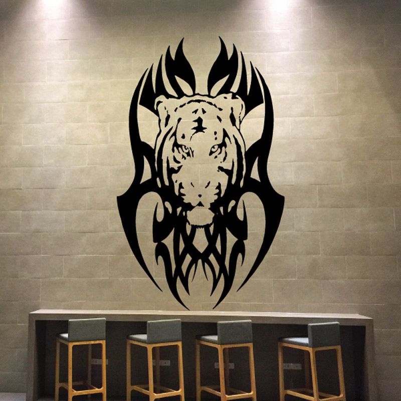 Image of Tribal Design Tiger Head Decal