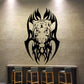 Black tribal tiger head decal with flame-like shapes and detailed face