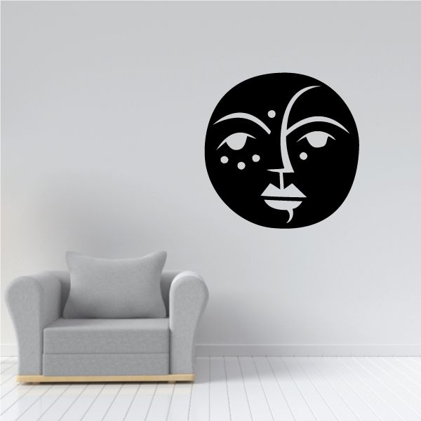 Image of Tribal Moon Face Decal