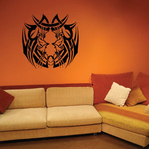 Tribal-style decorative wall decal with dark ornate emblem