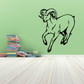 Trotting ram wall decal in black outline