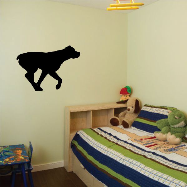 Trotting Rottweiler decal, black dog silhouette