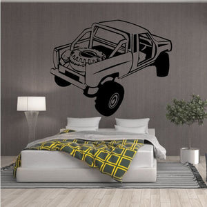 Off-road rock climbing truck vinyl decal with side view illustration