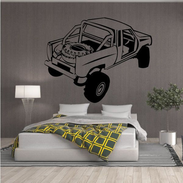 Off-road rock climbing truck vinyl decal with side view illustration