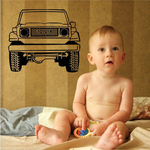 Off-road truck vinyl decal with rock pattern on window
