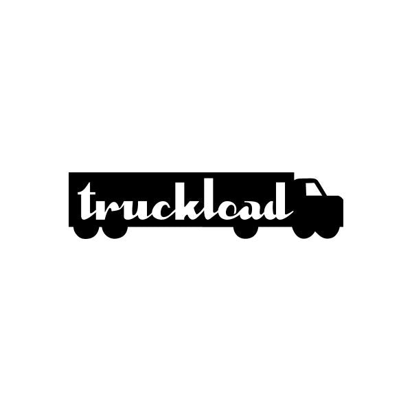 Black truck vinyl decal with 'truckload' lettering and truck graphic