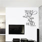 Inspirational wall decal reading “Trust in the Lord...” Proverbs 3:5