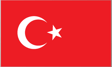 Turkey flag sticker with red field, white crescent and star