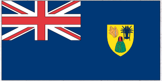 Turks and Caicos flag sticker: blue rectangle with Union Jack corner and crest