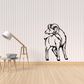 Ram wall decal with turning pose, black-and-white outline and fill