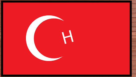 Turkey flag sticker with red field and white crescent and star