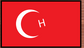 Turkey flag sticker with red field and white crescent and star