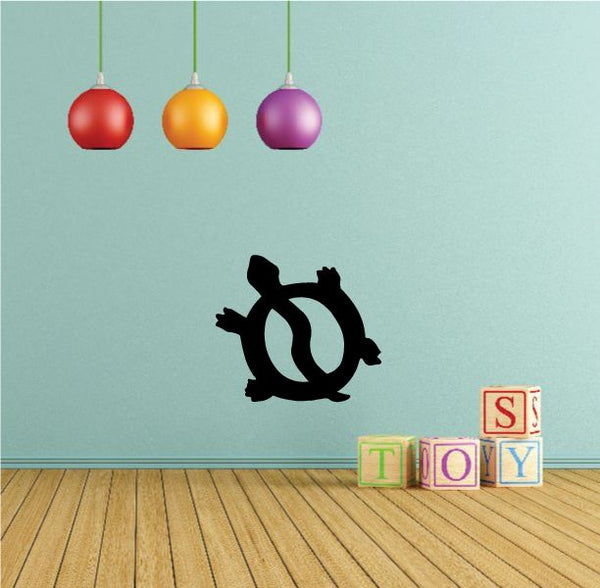 Black turtle southwestern style decal with bold, stylized lettering