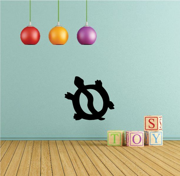 Black turtle southwestern style decal with bold, stylized lettering