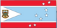 Tuvalu flag sticker, rectangular red border with blue field, shield emblem and stars