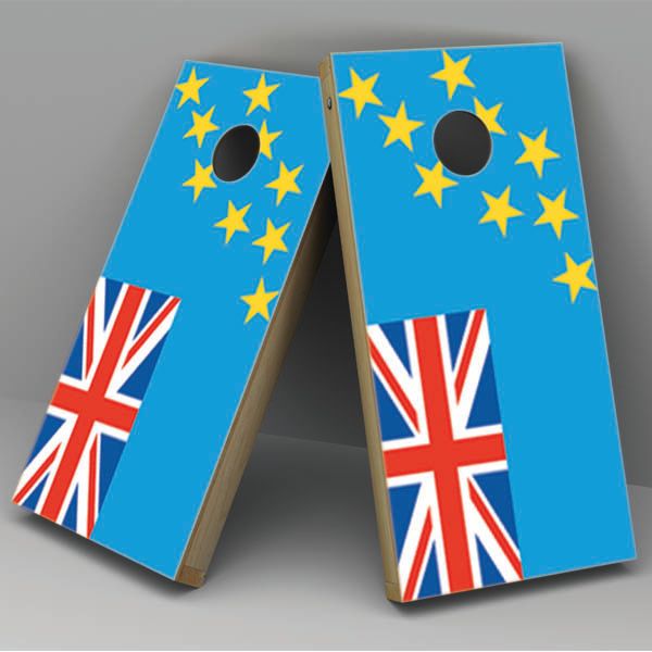 Tuvalu Flag Cornhole Board Vinyl Decal Wrap