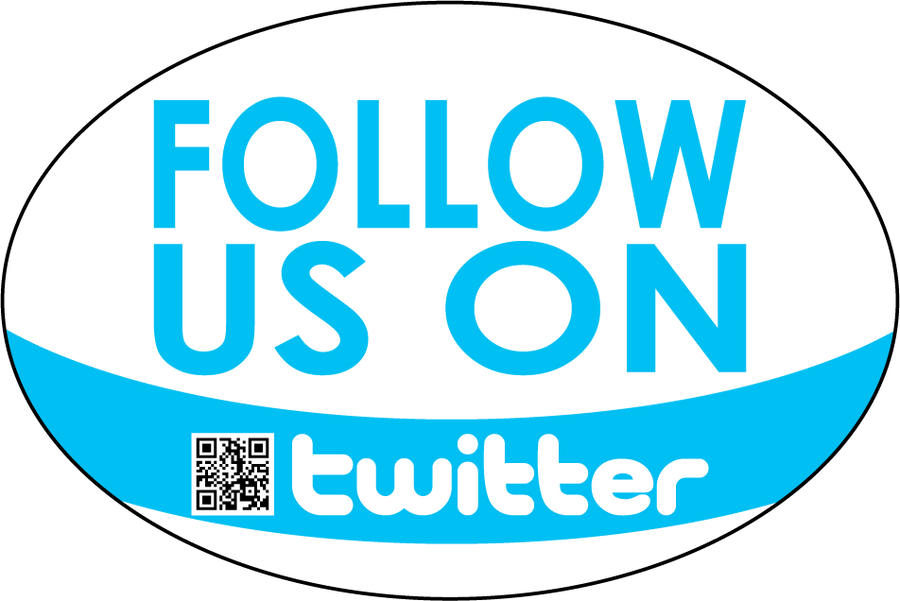 Follow Us on Twitter Sticker - Vinyl Sticker - Car Sticker - 002, isolated printed sticker artwork
